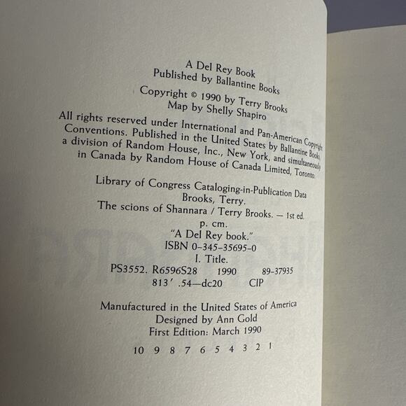 The Scions of Shannara Terry Brooks 1990 Hardcover, Dust Jacket 1st Edition - Picture 9 of 10